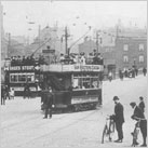 Trams and cyclists on Wellington Rd.1900s